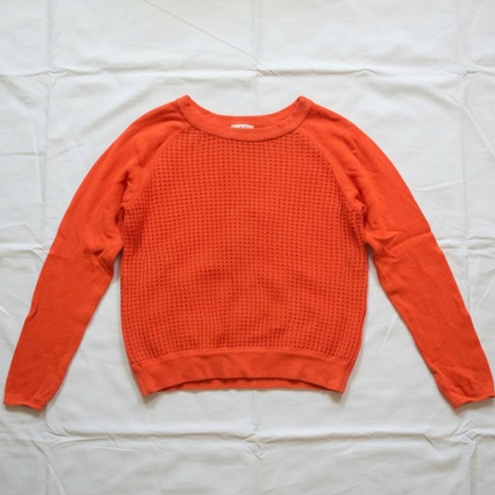 Forever 21 Orange Woven Knit Cotton Sweater Womens Medium